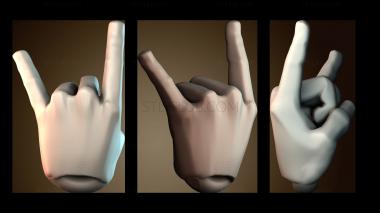 3D модель Жест рукой в виде рога дьявола (STL)