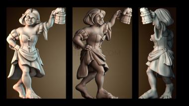 3D модель Нора — барменша полурослик (STL)