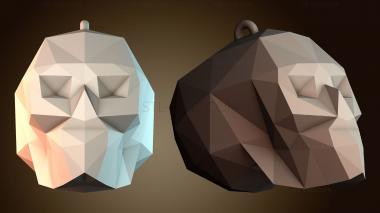 3D модель Низкополигональная модель черепа на Хэллоуин (STL)