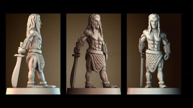 3D модель Эльфийский варвар воин (STL)