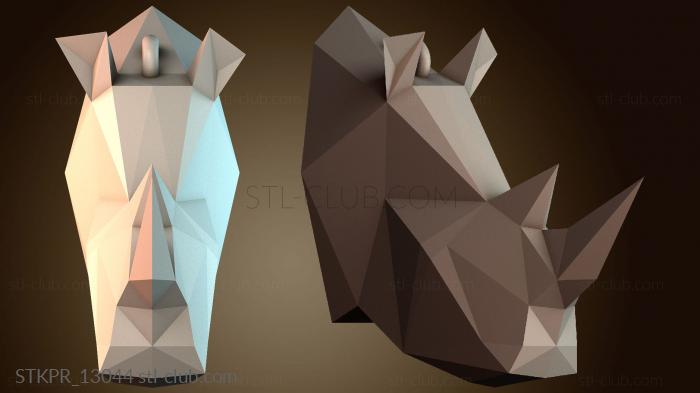 Статуэтки упрощенные Низкополигональная статуэтка носорога