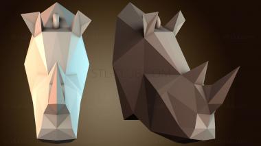 3D модель Низкополигональная статуэтка носорога (STL)