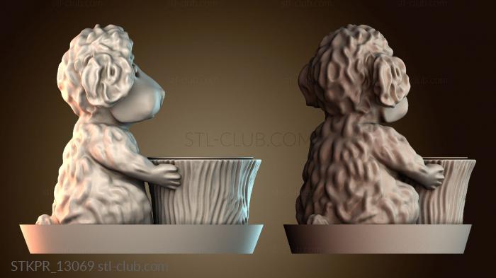 Статуэтки упрощенные Собака садовник — горшок для рассады