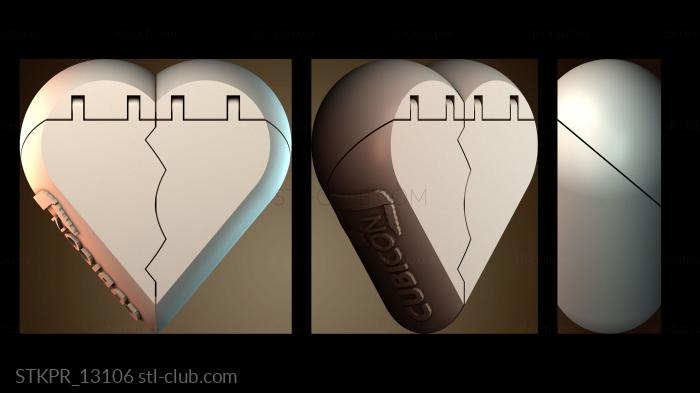 Статуэтки упрощенные Секретная шкатулка сердце в форме кубика