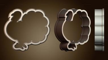 3D модель Форма для печенья в виде индейки (STL)