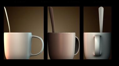 3D модель Чашка с ложкой (STL)