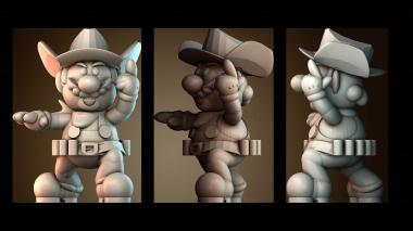 3D модель Ковбой Марио (STL)