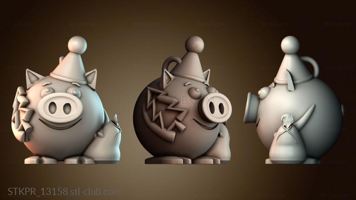 Статуэтки упрощенные Свинья с мешком подарков