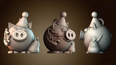 3D модель Свинья с мешком подарков (STL)