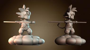 3D модель Гоку на летающем облаке (STL)