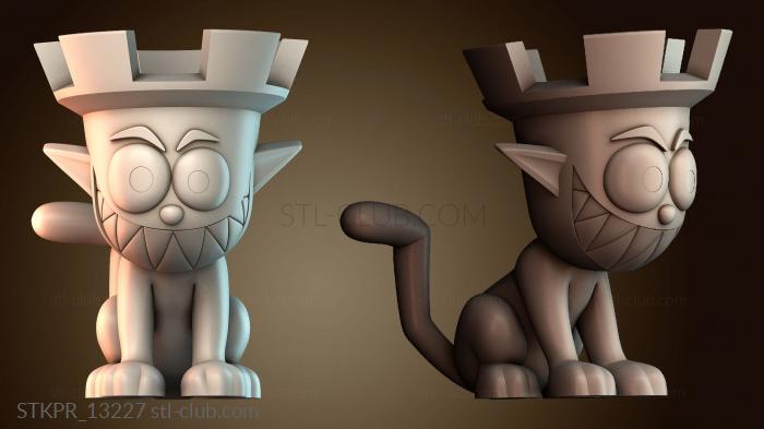 Статуэтки упрощенные Подставка для карандашей «Кошка замок»