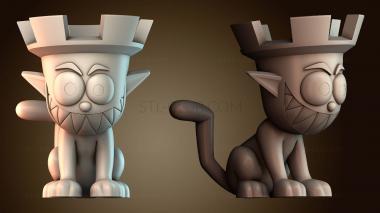 3D модель Подставка для карандашей «Кошка замок» (STL)