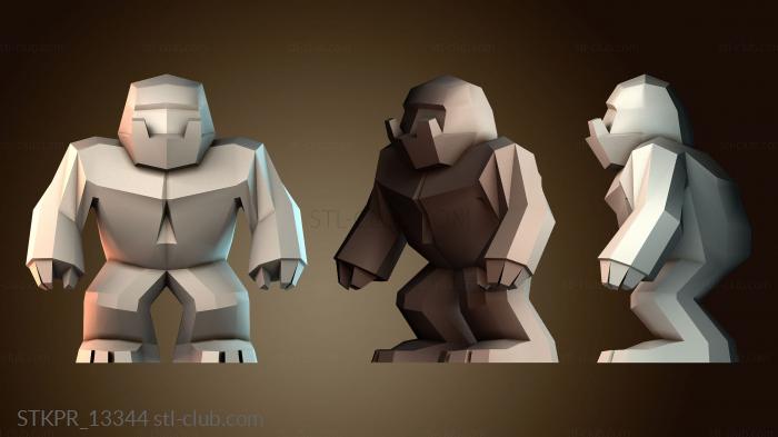 Статуэтки упрощенные Низкополигональная модель Йети