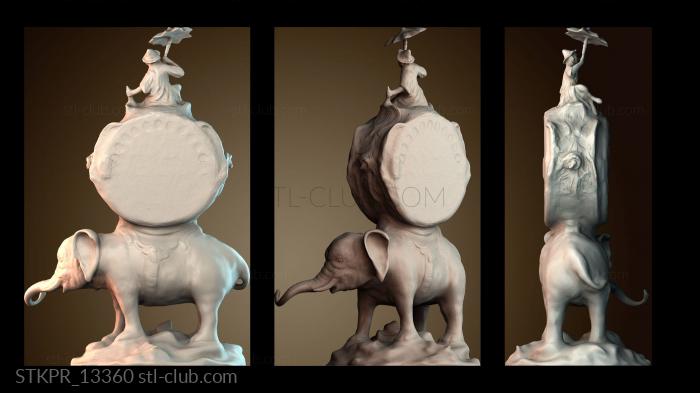 Статуэтки упрощенные Настольные часы «Слон»