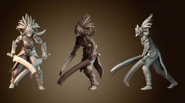 3D модель Стойка лёгких амазонок с двумя мечами (STL)