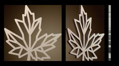 3D модель Низкополигональный кленовый лист (STL)