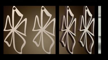 3D модель Минималистичные серьги цветы (STL)