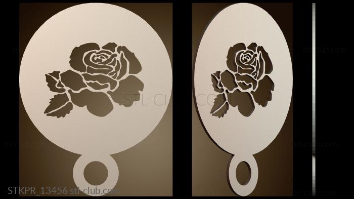Статуэтки упрощенные Трафарет «Роза кофе»