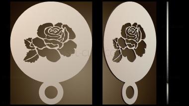 3D модель Трафарет «Роза кофе» (STL)