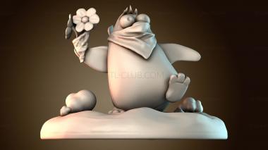 3D модель Бэнкси — Пингвин, бросающий цветы (STL)