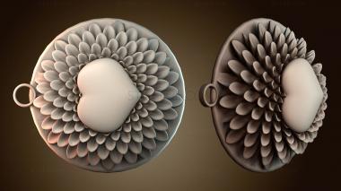 3D модель Ожерелье ко Дню святого Валентина Сердце цветок (STL)