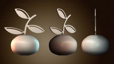 3D модель Мандарин с листом (STL)