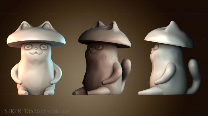 Статуэтки упрощенные Кот в шляпе грибе