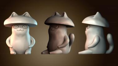 3D модель Кот в шляпе грибе (STL)