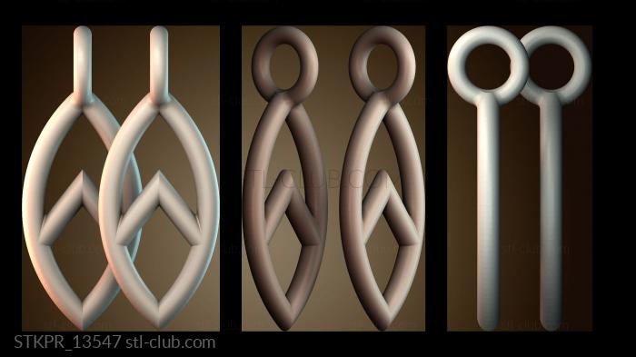 Статуэтки упрощенные Серьги листья