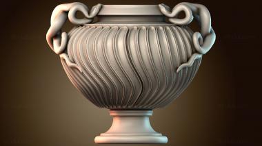 3D модель Ваза со змеиными ручками (STL)