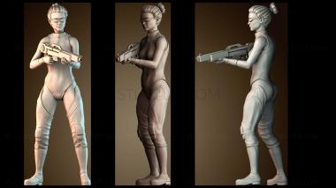 3D модель Женщина киберпанк воин (STL)