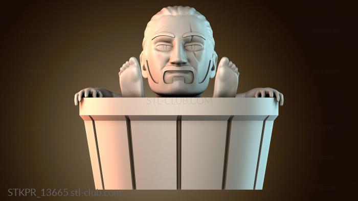 Статуэтки упрощенные Чиби Геральт в ванной