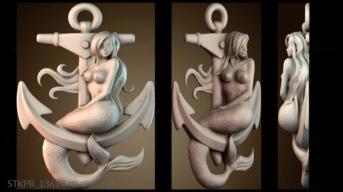 Статуэтки упрощенные Русалка на якоре