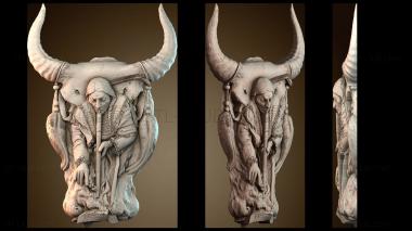 3D модель Индейский шаман зажигает трубку мира (STL)