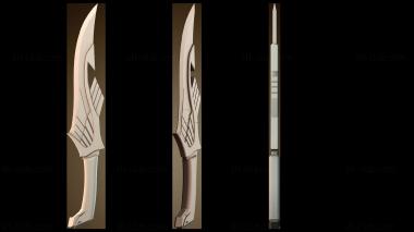 3D модель Skyrim Elven Dagger Sword (STL)