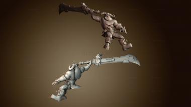 3D модель атака наездника на волке (STL)