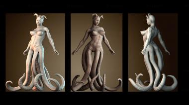 3D модель Девушка осьминог (STL)