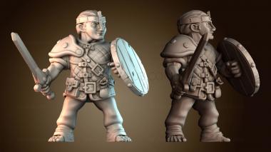 3D модель Мужчины воины полурослики (STL)