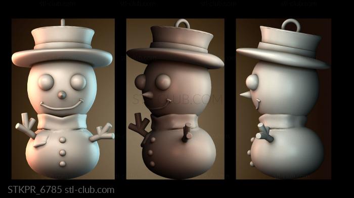 Статуэтки упрощенные Брелок в виде снеговика