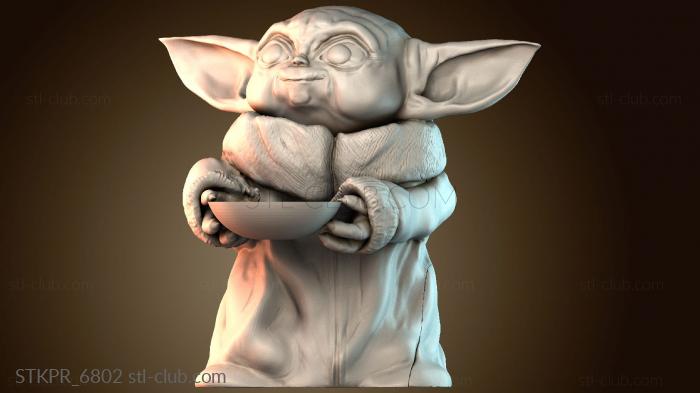 Статуэтки упрощенные Малыш Йода с супом