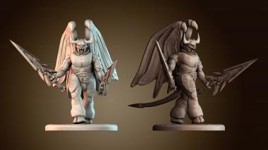 3D модель Демон с двумя мечами и 3D (STL)