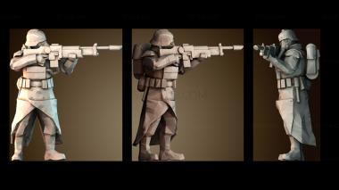 3D модель Человек пехотинец целится (STL)