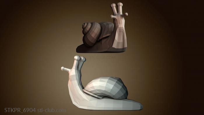 Статуэтки упрощенные Улитка низкополигональная