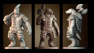 3D модель Барсук воин (STL)