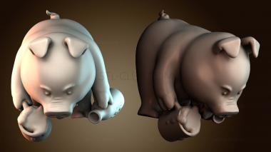 3D модель Свинья с пивом (STL)