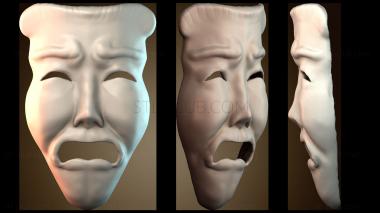 3D модель Дизайн трагической маски (STL)