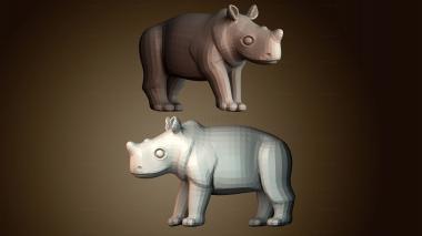 3D модель Полигональная скульптура носорога (STL)