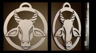 3D модель Эмблема «Голова коровы» (STL)