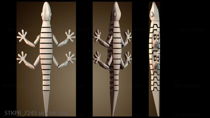 Статуэтки упрощенные Иллюстрация полосатого геккона