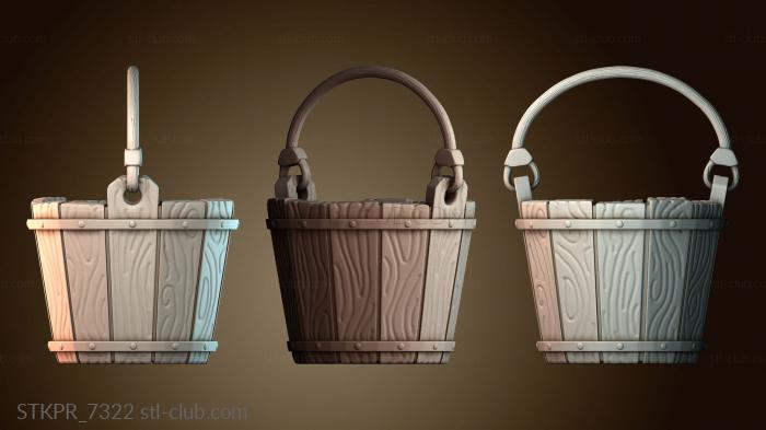 Статуэтки упрощенные Деревянное ведро для хранения